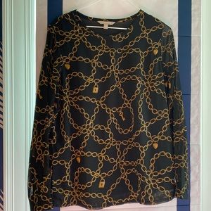 GUC banana republic blouse size xs cute lock, heart and key design